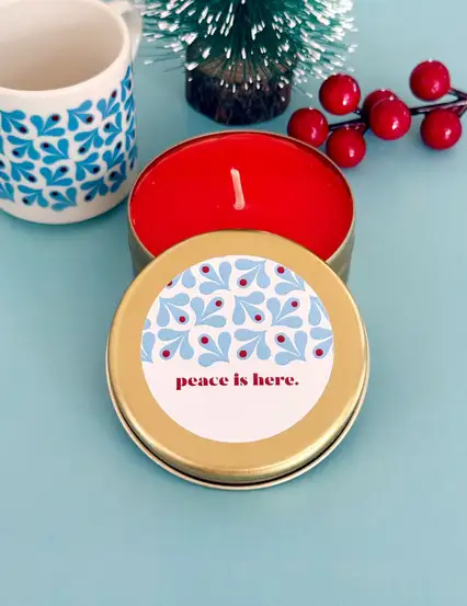 Anatolia Motif Metal Kutuda Hediyelik Mum