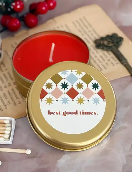 Bohem Metal Kutuda Hediyelik Mum