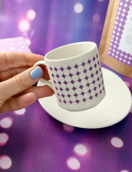Sparkle Lilac Türk Kahvesi Fincanı