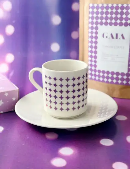 Sparkle Lilac Türk Kahvesi Fincanı