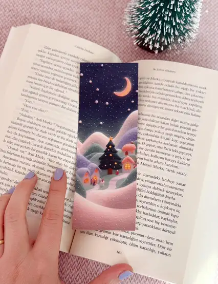 Pastel Yılbaşı Kitap Ayracı