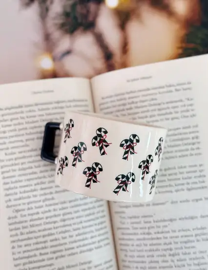 Baston Şekerli Yılbaşı Hediyesi Kupa Fincan