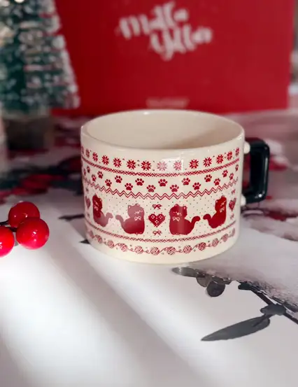 Vintage Kedi Kupa Fincan