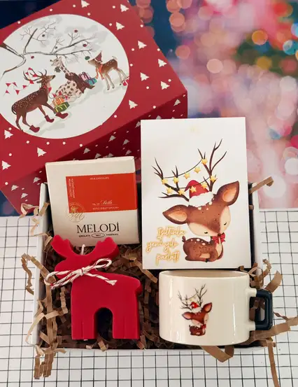 Geyikli Yılbaşı Hediye Kutusu