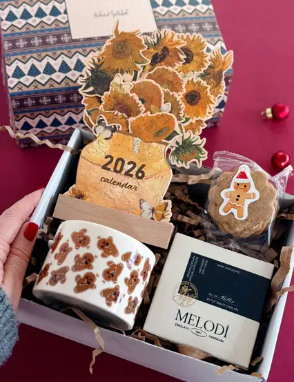 2026 Ayçiçeği Takvimli Yılbaşı Hediye Kutusu
