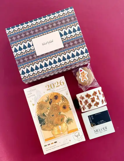 2026 Ayçiçeği Takvimli Yılbaşı Hediye Kutusu