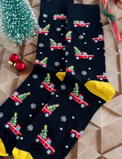 Arabalı Yılbaşı Erkek Çorabı