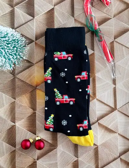 Arabalı Yılbaşı Erkek Çorabı