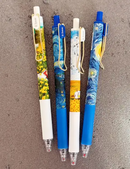 Van Gogh Yağlı Boya Desenli Soft Touch Tükenmez Kalem