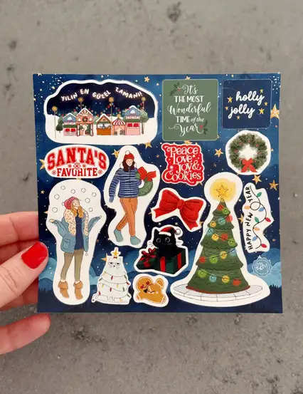 Yılbaşı Masalı Çizimli Sticker Seti