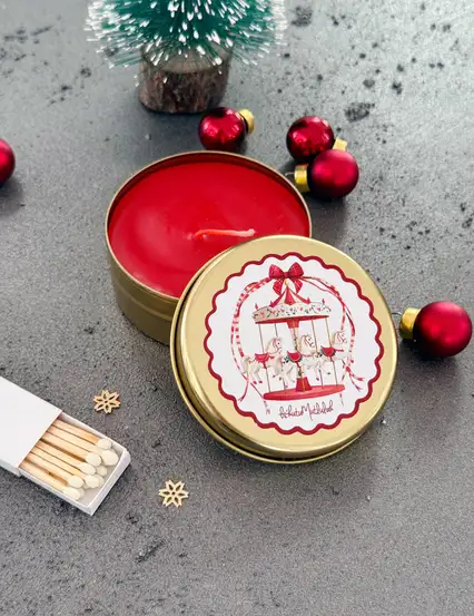 Atlı Karınca Yılbaşı Metal Kutuda Hediyelik Mum