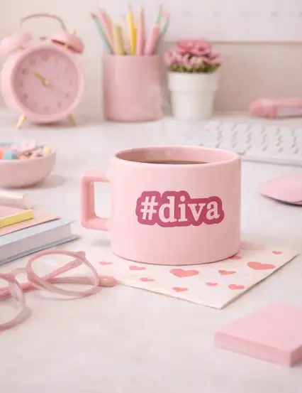 Diva Kupa Pembe Fincan