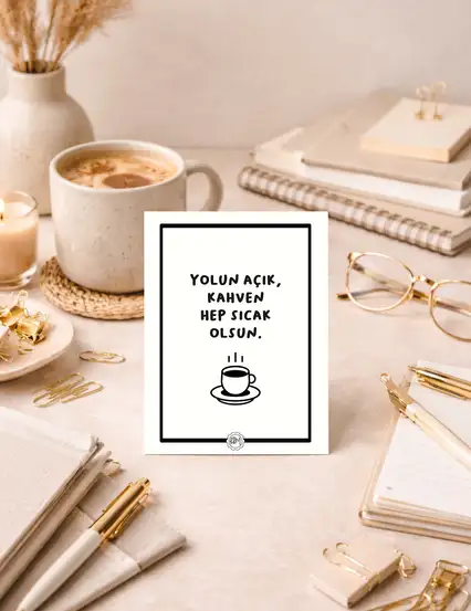 Yolun Açık Olsun Motto Kartı Kartpostal