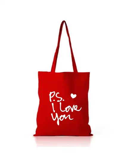 P.S. Love You Kırmızı Bez Çanta