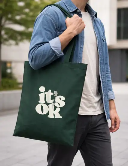 It's Ok Yeşil Bez Çanta