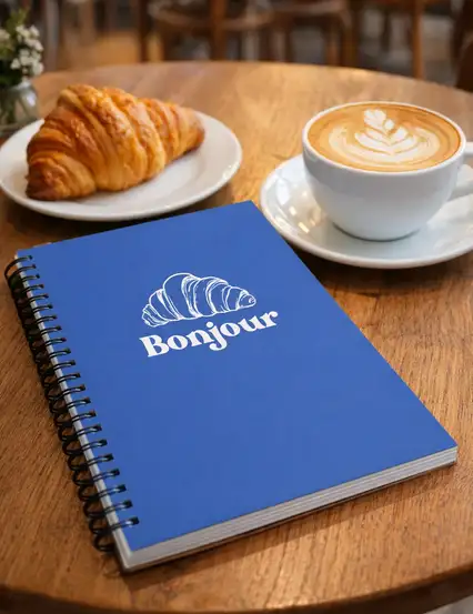 N278  Bonjour Kruvasan A5 Spiralli Defter