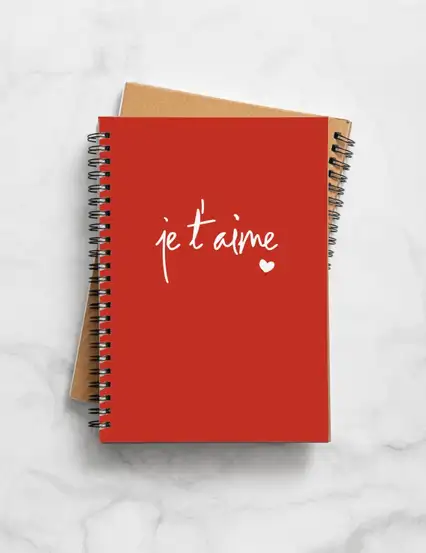 N284 Je t'aime A5 Spiralli Defter