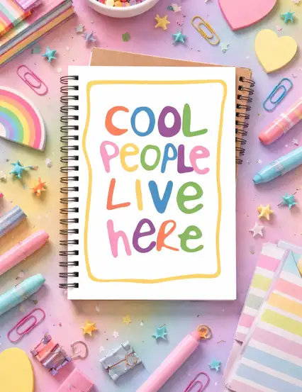 N287 Cool People Live Here A5 Spiralli Defter