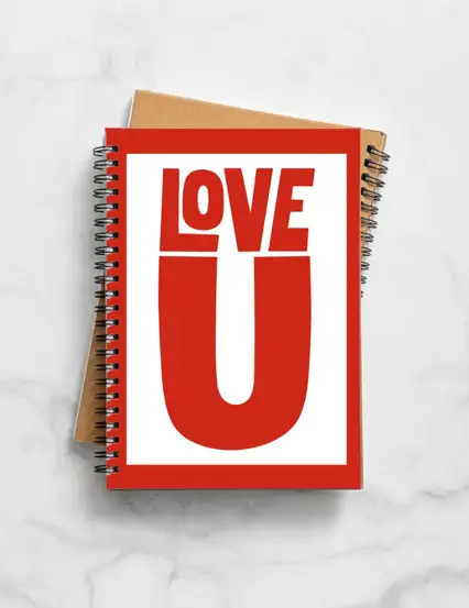 N289 Love You A5 Spiralli Defter