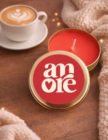 Amore Metal Kutuda Hediyelik Mum