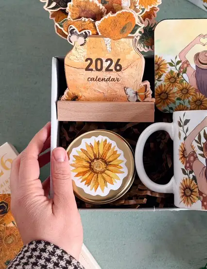 Ayçiçeği Metal Kutuda Hediyelik Mum