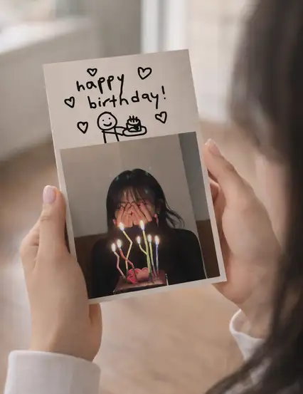 Happy Birthday Mesajlı Kişiye Özel Fotoğraf Baskı 13 x 18 cm