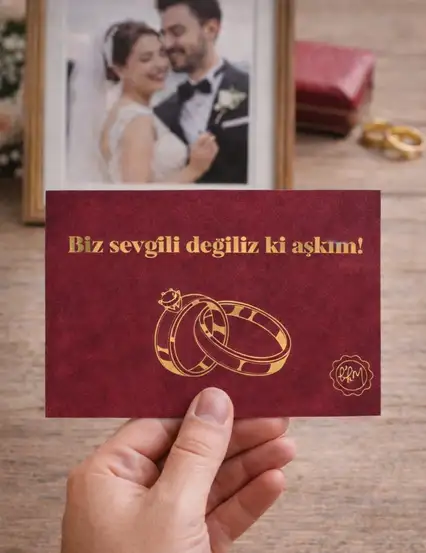 Biz Sevgili Değiliz Ki Aşkım Sevgililer Günü Motto Kartı