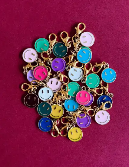 Gülen Surat Charm Çanta Smiley Anahtarlık