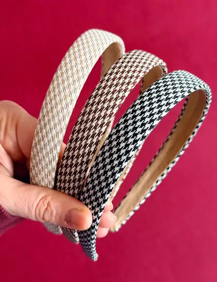 Vintage Saç Tacı Ekoseli Taç