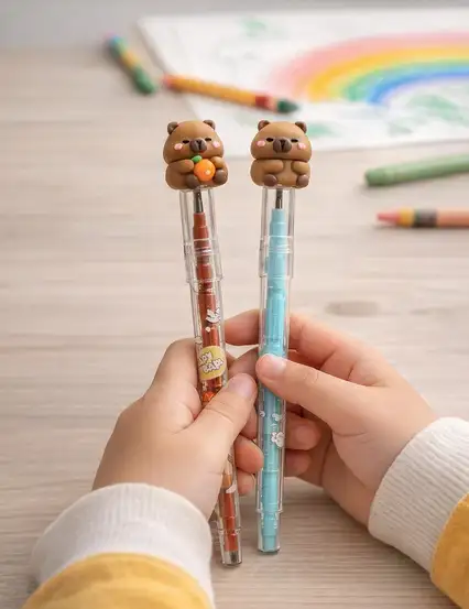 Capybara Silikon Başlıklı Geçmeli Kalem