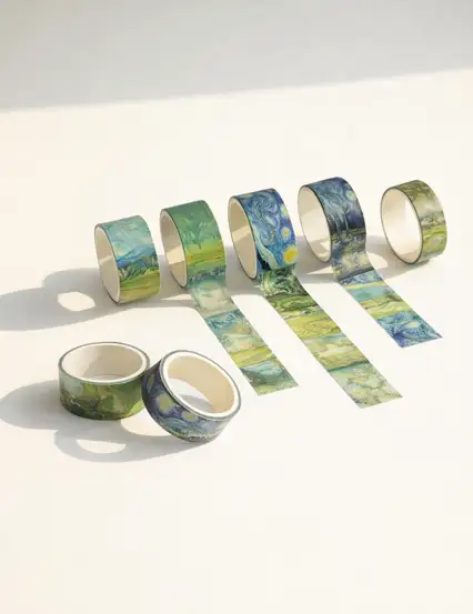 Vincent Van Gogh Serisi Desenli Dekoratif Kağıt Bant