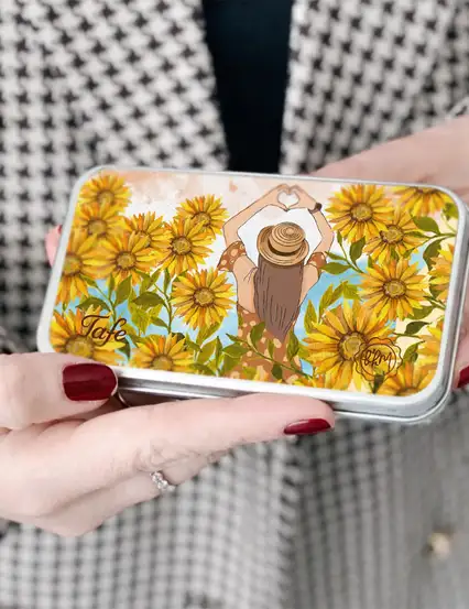 Tafe - Ayçiçeği Metal Kutulu Çikolata Kaplı Fıstıklı Lokum 110gr