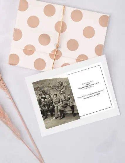 Kadınlar Günü Atatürk Sözleri Tebrik Kartı