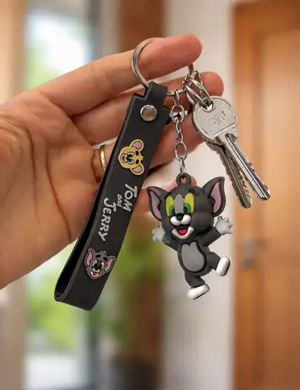 Tom ve Jerry Temalı Silikon Anahtarlık - Tom