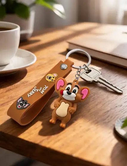 Tom ve Jerry Temalı Silikon Anahtarlık - Jerry