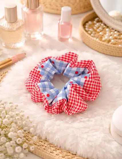 Puantiyeli Pötikareli Simit Toka Scrunchie