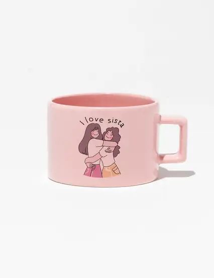 I Love Sista Pembe Hediye Kupa