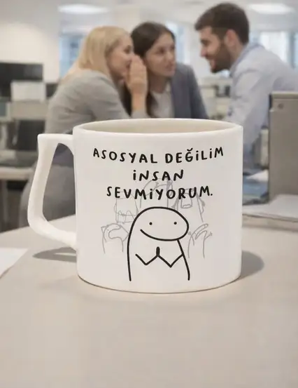 Asosyal Değilim İnsan Sevmiyorum Kupa Bardak