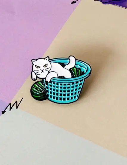 Sepetteki Huysuz Kedi Rozet