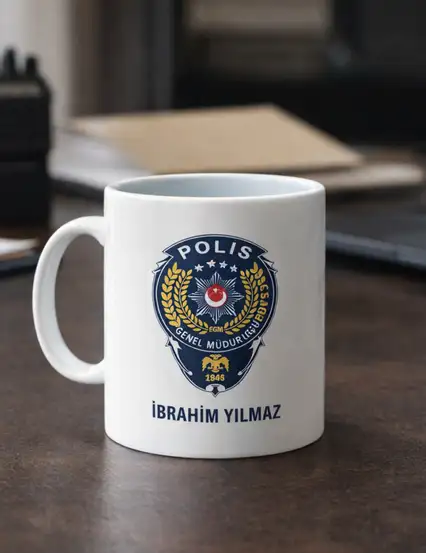 Kişiye Özel İsimli Polis Kupa Bardak
