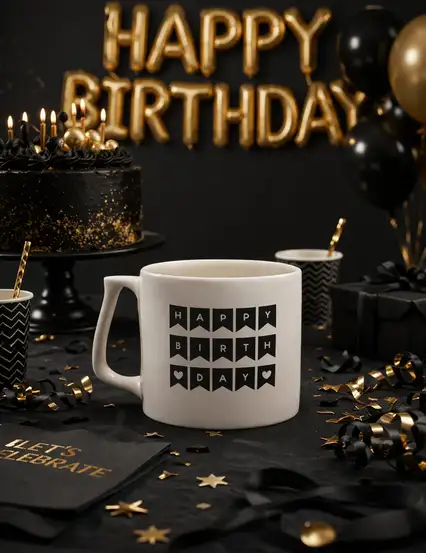 Happy Birthday Cool Black Kupa Bardak