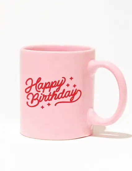 Işıltılı Doğum Günü Hediyesi Pembe Kupa