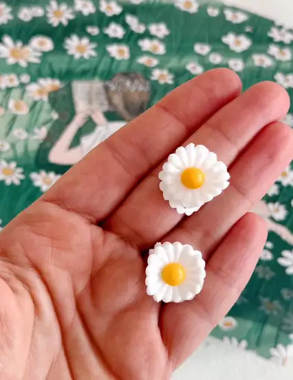 Beyaz Papatya Mandal Toka 2li