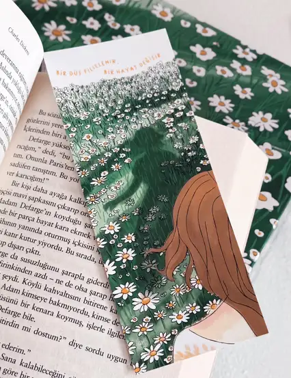 Papatyalı Düşler Kitap Ayracı