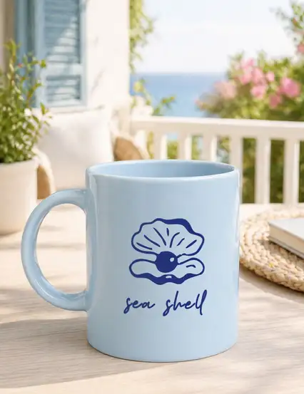 Sea Shell Mavi Kupa Bardak