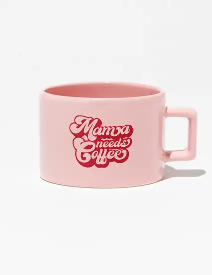 Mama Needs Coffee Pembe Kupa Bardak