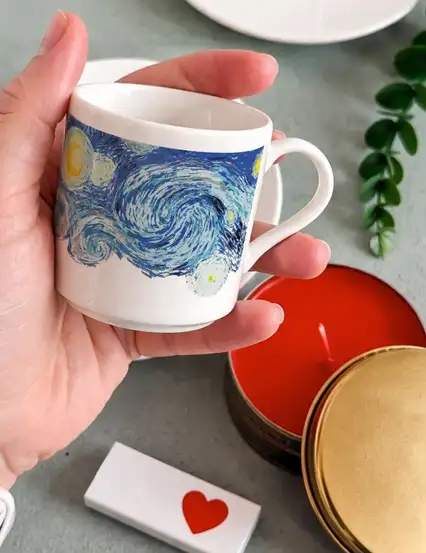 Van Gogh Yıldızlı Gece Türk Kahvesi Fincanı