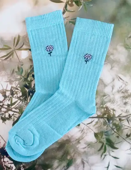 Daisy Mavi Papatya Çorap