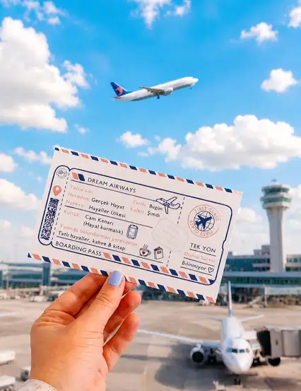 Uçuş Modu Dream Airways Motto Kartı Kartpostal