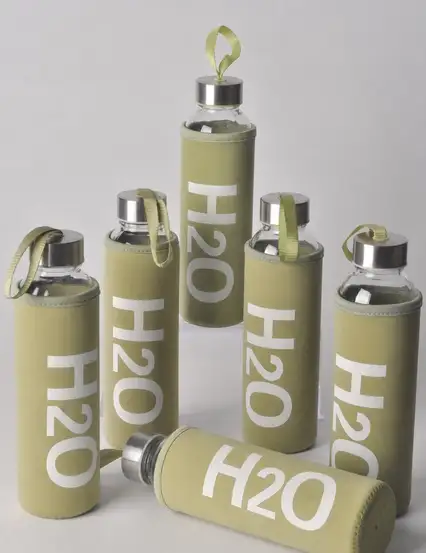 H2o Suluk Yeşil Kılıflı Cam Matara 500 ml